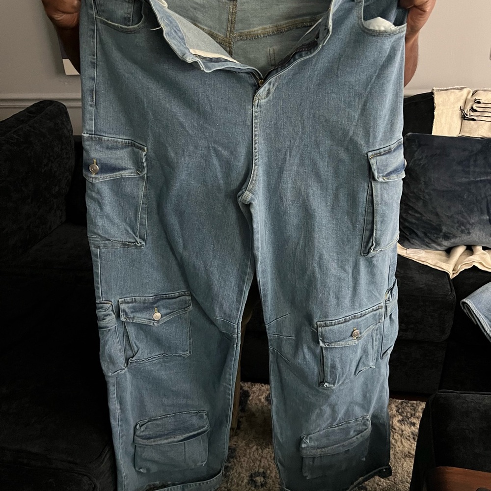 Size 2x heavy duty denim cargo pants